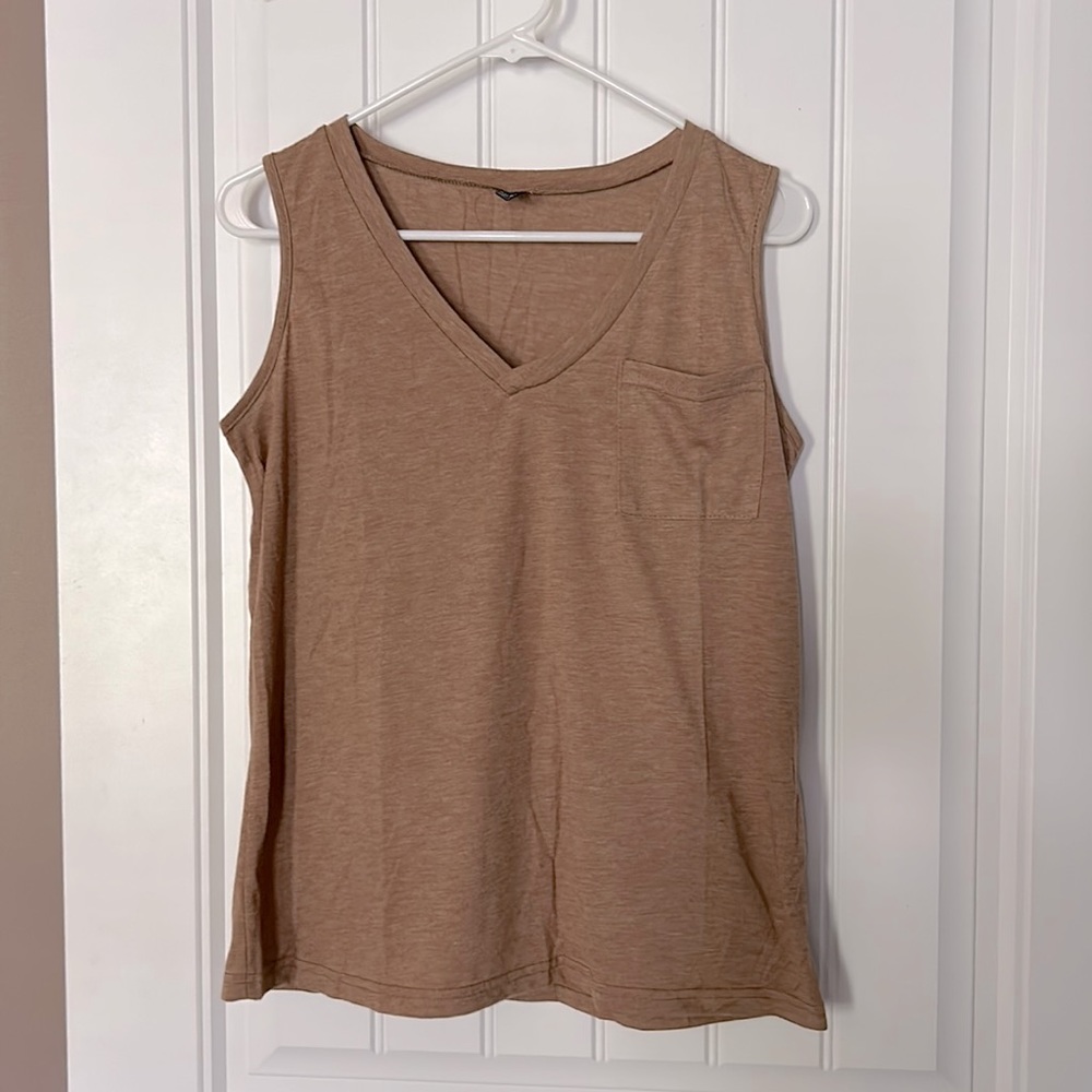 Tan basic tank top